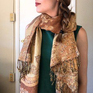 Glittery Gold and Copper Scarf from Italy